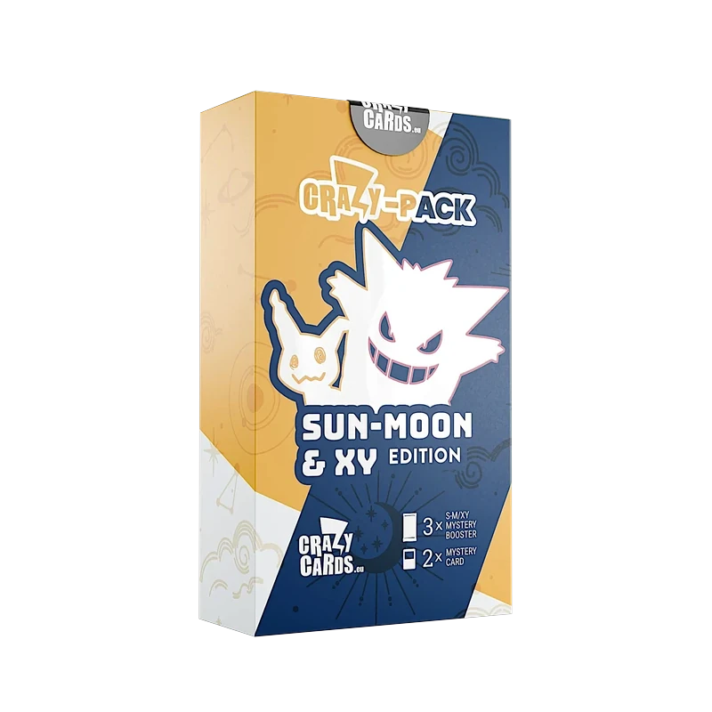 CrazyCards Crazy-Pack Sun-Moon & XY Edition Mystery Box, gemischtsprachige Ausgabe — originalverpackte Überraschungsbox