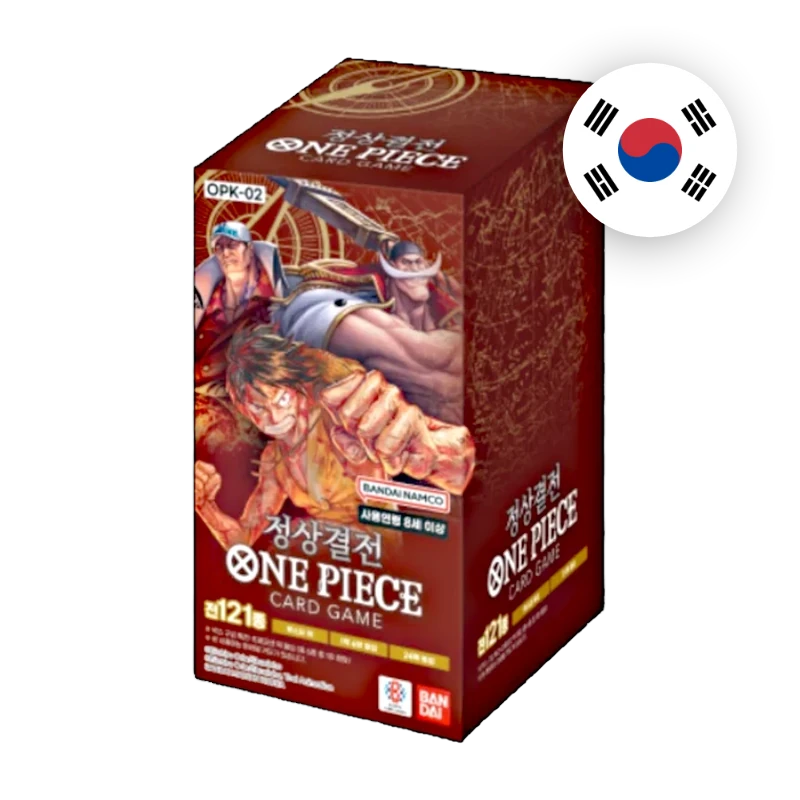 One Piece OP-02 Paramount War Display, koreanische Ausgabe — originalverpackter Booster-Karton