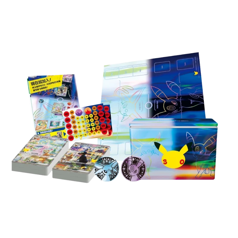 Pokemon MEG 30th Celebration Psiana & Nachtara Premium Deck - Box Set T-CHN — Inhalt des Premium Deck Sets