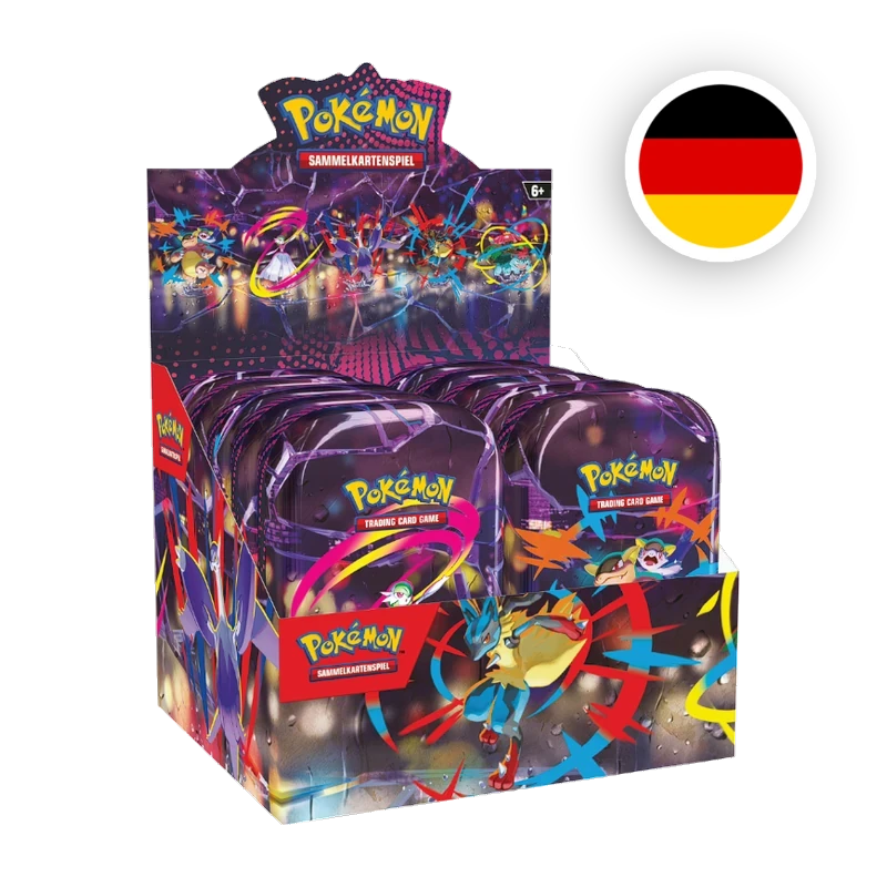 Pokemon MEG Mega Helden Mini Tin Display, deutsche Ausgabe — originalverpackte Metalldose