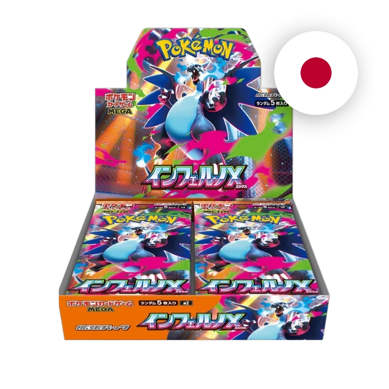 Pokemon MEG Inferno X Display, japanische Ausgabe — originalverpackter Booster-Karton