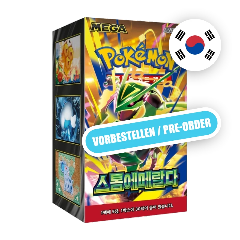 Pokemon MEG Storm Emeralda Display, koreanische Ausgabe — originalverpackter Booster-Karton — Hinweisbild