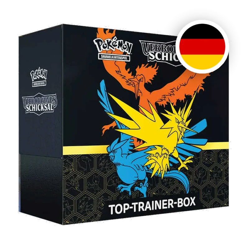 Pokemon S/M Verborgenes Schicksal Top Trainer Box, deutsche Ausgabe — originalverpackte Trainer Box