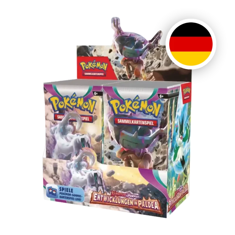 Pokemon S/V Entwicklungen in Paldea Display, deutsche Ausgabe — originalverpackter Booster-Karton