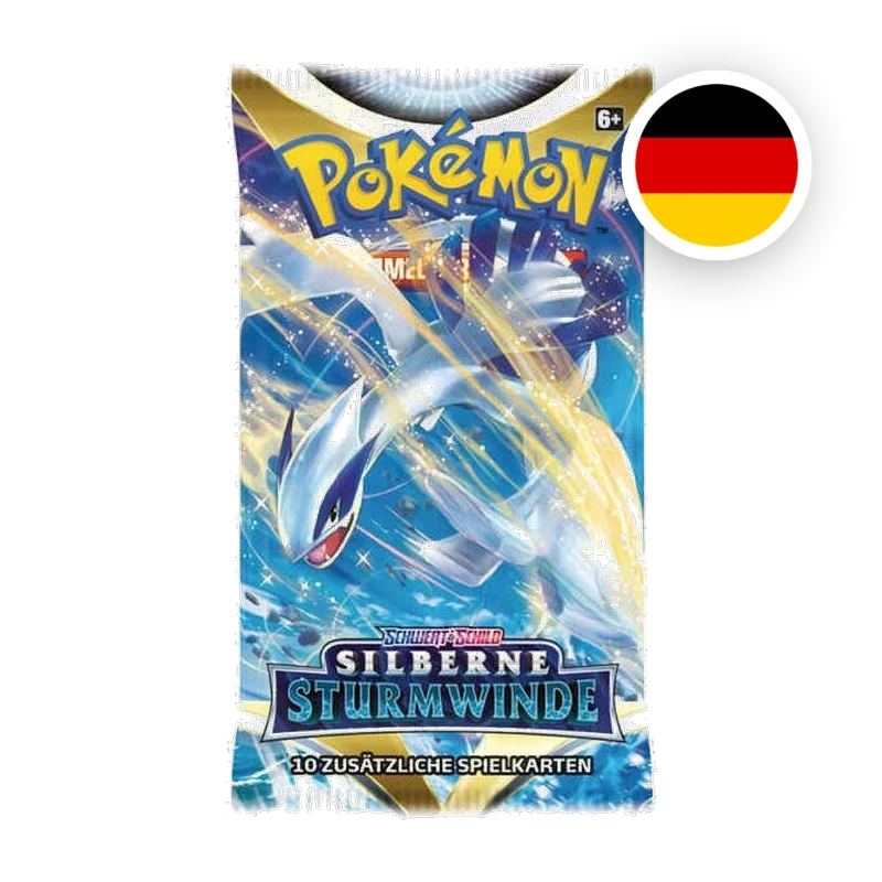 Pokemon SW/SH Silberne Sturmwinde Booster, deutsche Ausgabe — versiegeltes Boosterpack