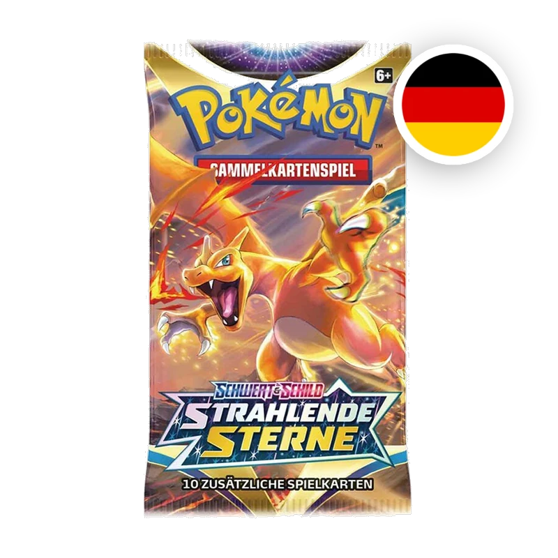 Pokemon SW/SH Strahlende Sterne Booster, deutsche Ausgabe — versiegeltes Boosterpack